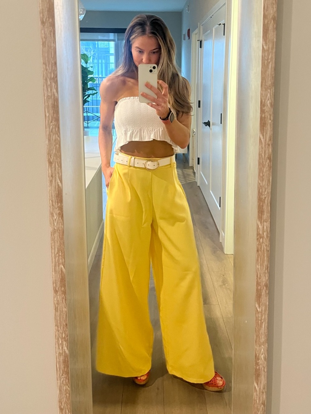 SHEIN Light Yellow Wide-Leg Pants
